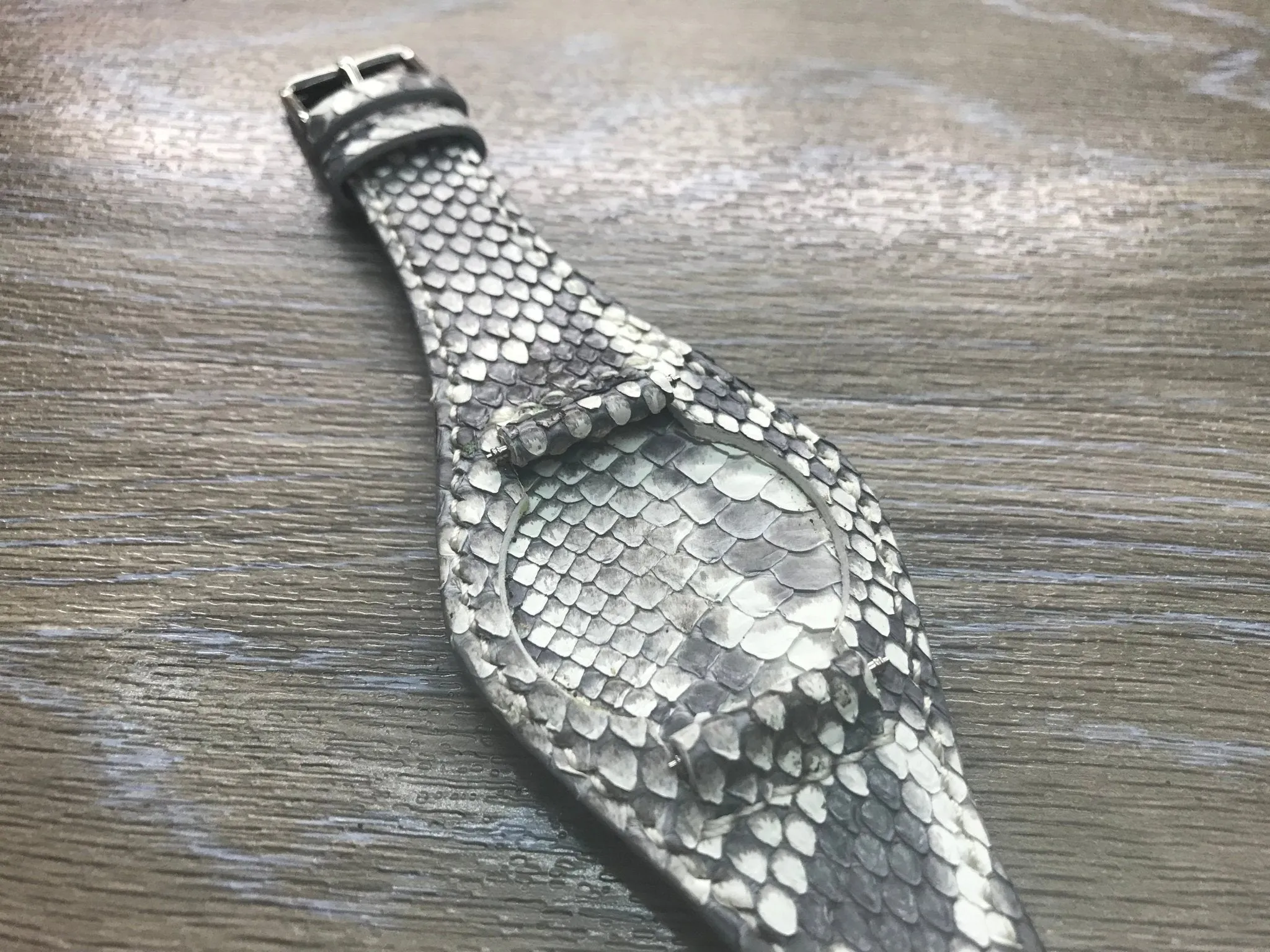20mm watch band, wristwatch bands leather, bund strap, black and white, Gray Leather Watch Strap, uhrenarmband leder