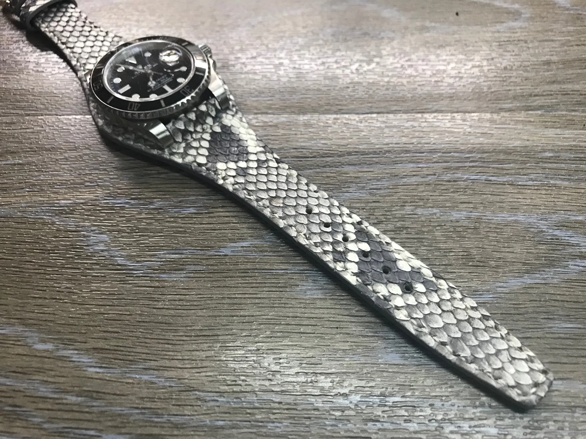 20mm watch band, wristwatch bands leather, bund strap, black and white, Gray Leather Watch Strap, uhrenarmband leder