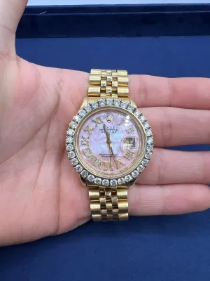 36mm Rolex Datejust Diamond Dial Pink Pearl Face