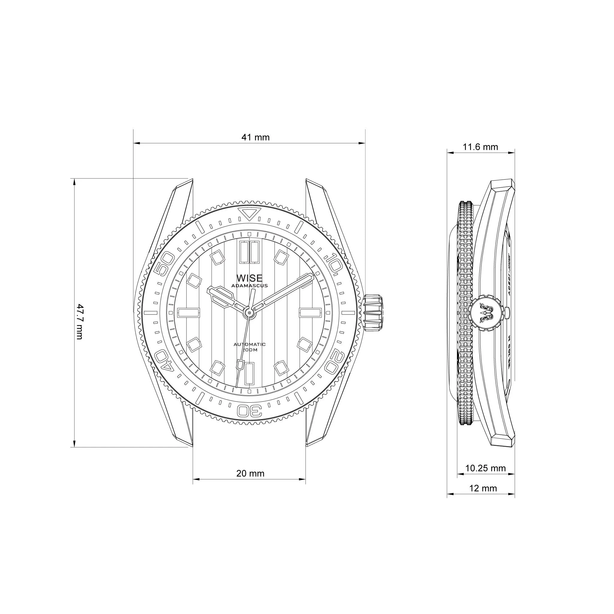 ADAMASCUS AD8240-S Stainless Steel 904L Bracelet Set