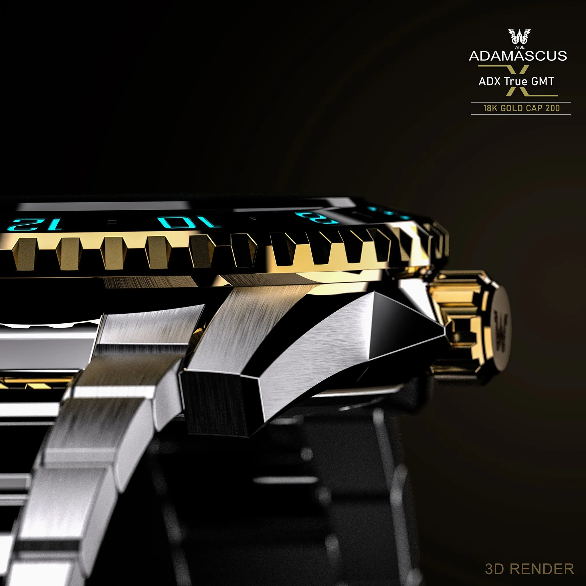 ADAMASCUS ADX101YG True GMT 18K Gold Cap 200