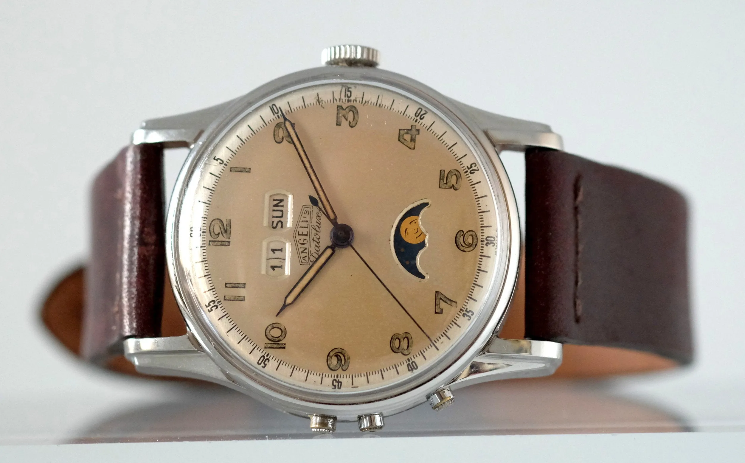 Angelus Datoluxe Triple Date Moonphase in Stainless Steel