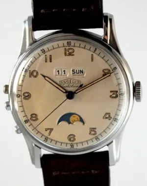 Angelus Datoluxe Triple Date Moonphase in Stainless Steel