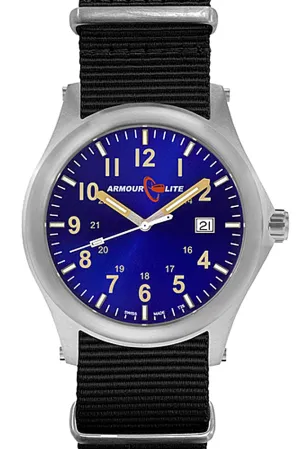 ArmourLite Field Tritium Watch, AL143 Blue Dial, Shatterproof Armourglass, Nylon Strap