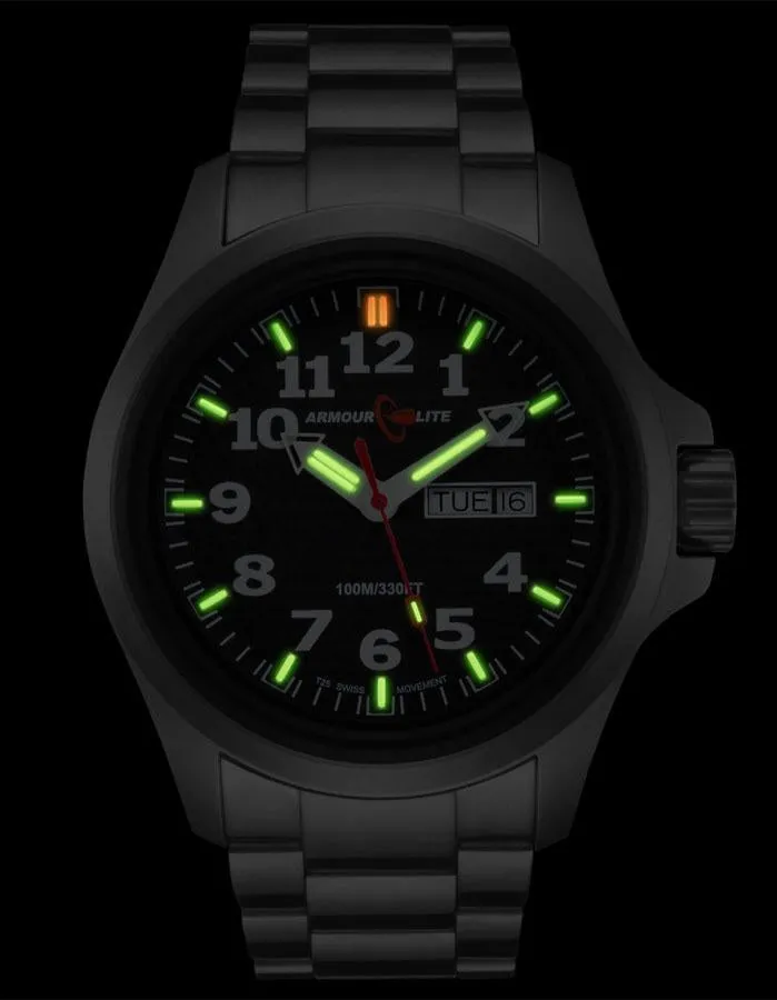 ArmourLite Officer Field Series - Black Dial - Stainless Steel Case & Bracelet