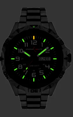 Armourlite Professional Series All Steel Tritium Watch with Shatterproof Crystal AL1401
