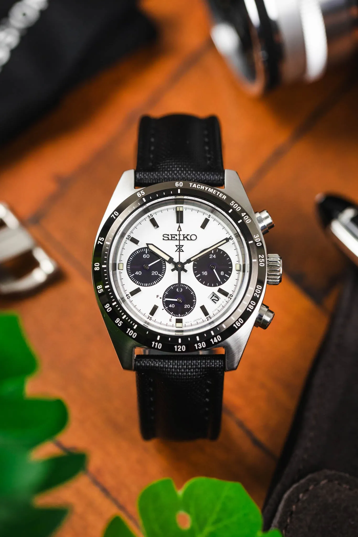 Artem Straps Classic Black Sailcloth Watch Strap with Black Stitching