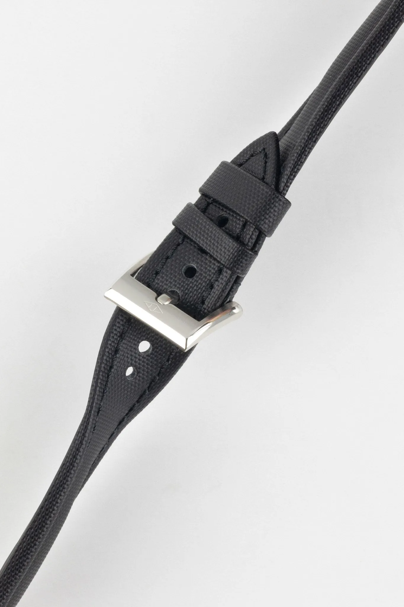 Artem Straps Classic Black Sailcloth Watch Strap with Black Stitching