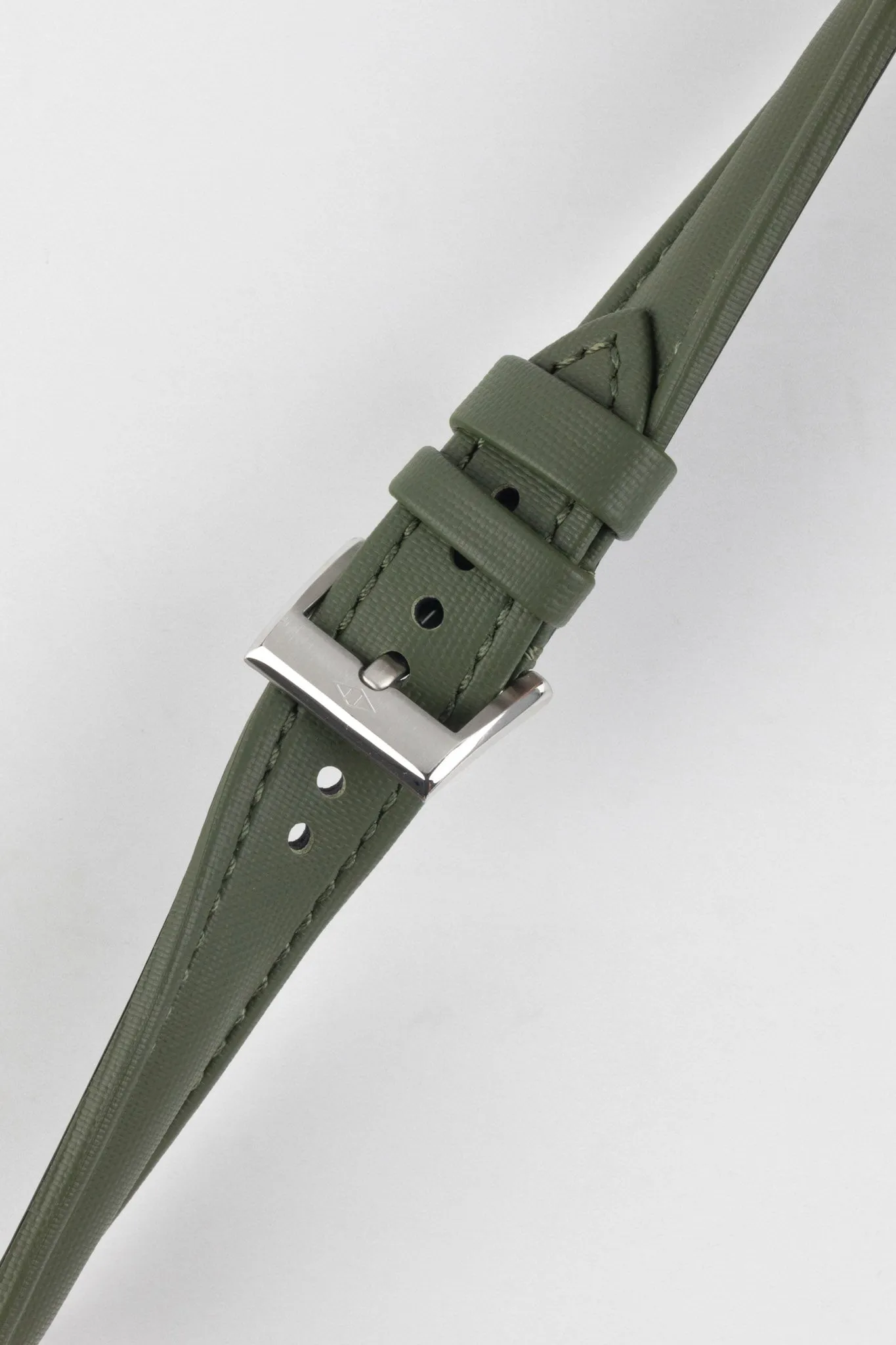 Artem Straps Classic Green Sailcloth Watch Strap with Green Stitching