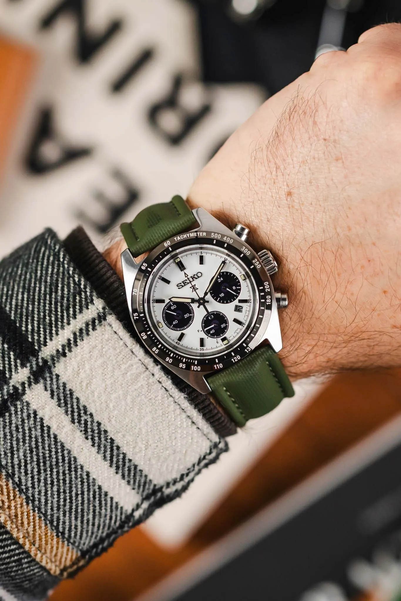 Artem Straps Classic Green Sailcloth Watch Strap with Green Stitching