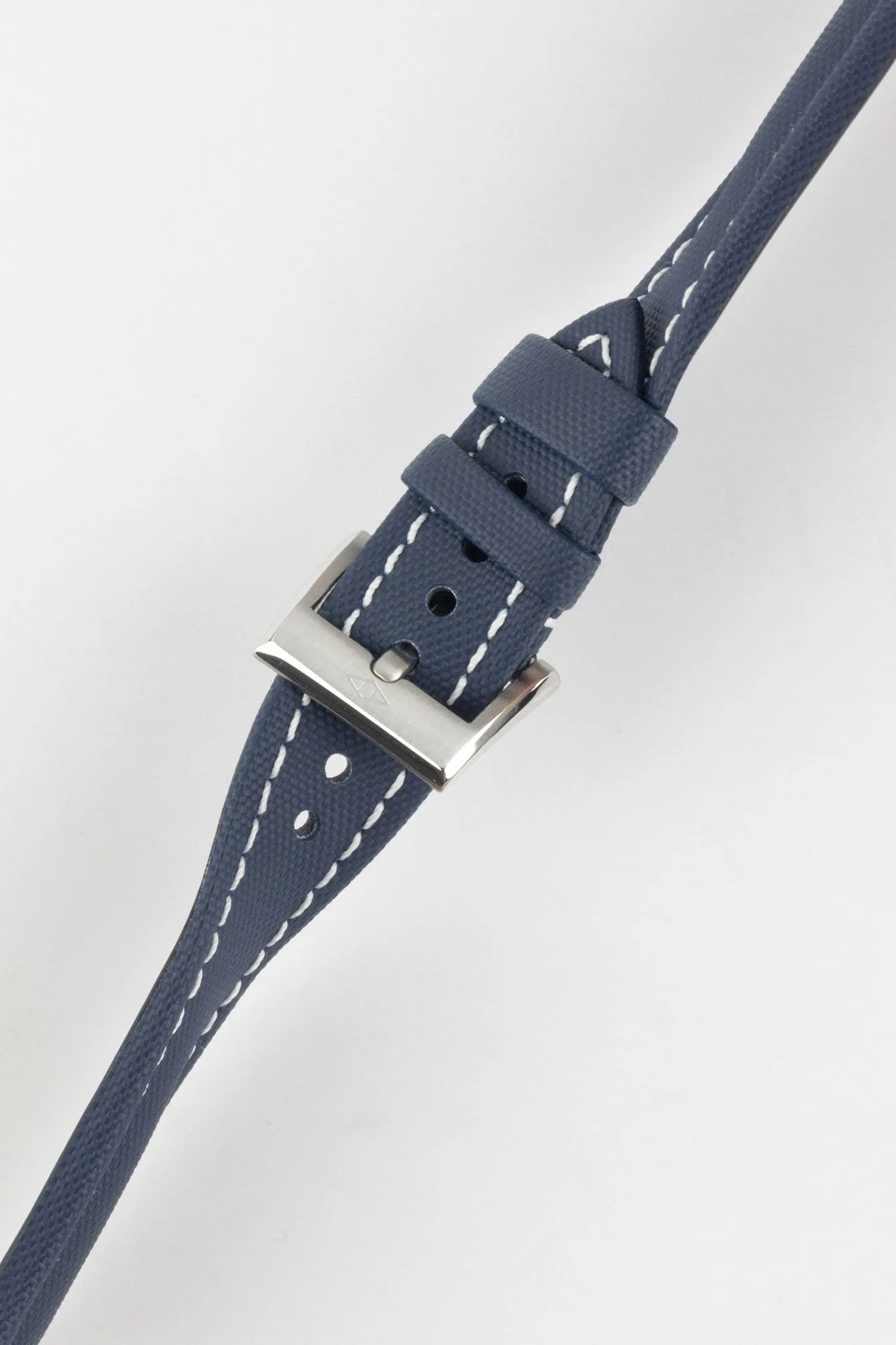 Artem Straps Classic Navy Blue Sailcloth Watch Strap with White Stitching