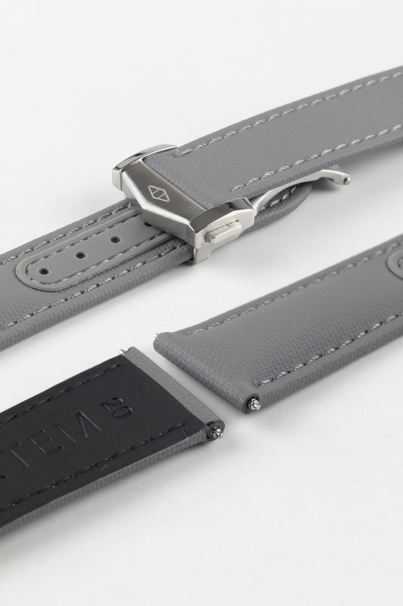 Artem Straps Loop-less™ Grey Sailcloth Watch Strap