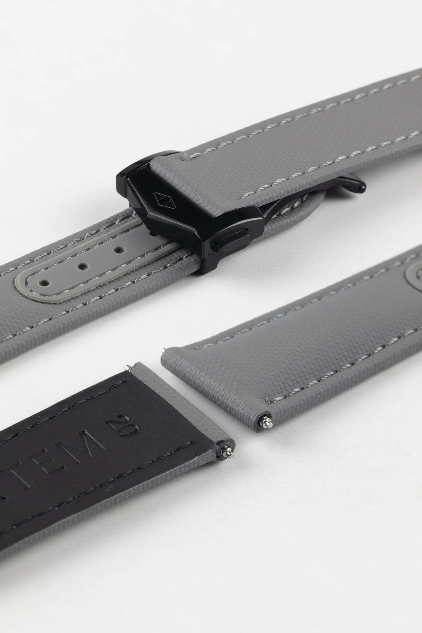 Artem Straps Loop-less™ Grey Sailcloth Watch Strap