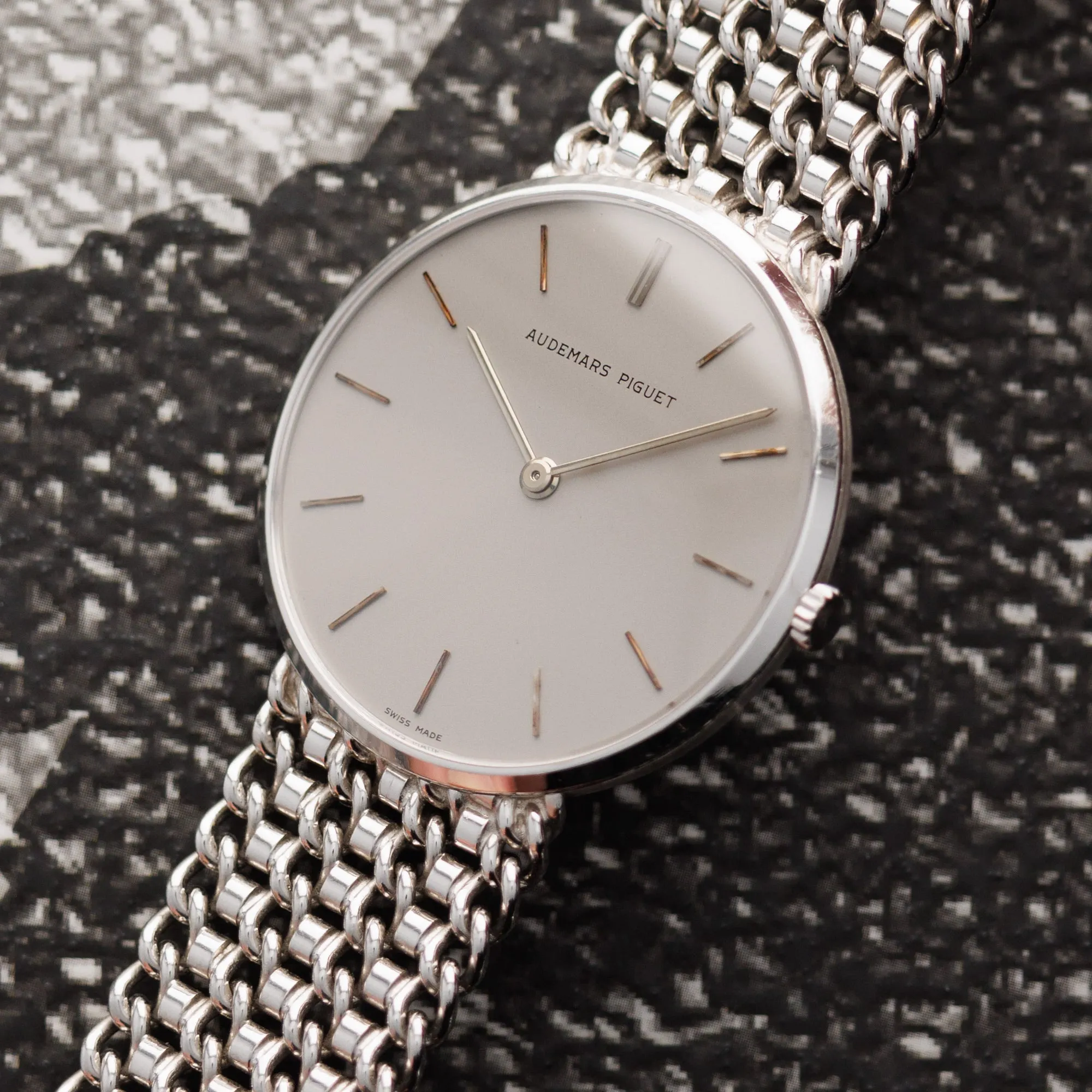 Audemars Piguet White Gold Link Bracelet Watch