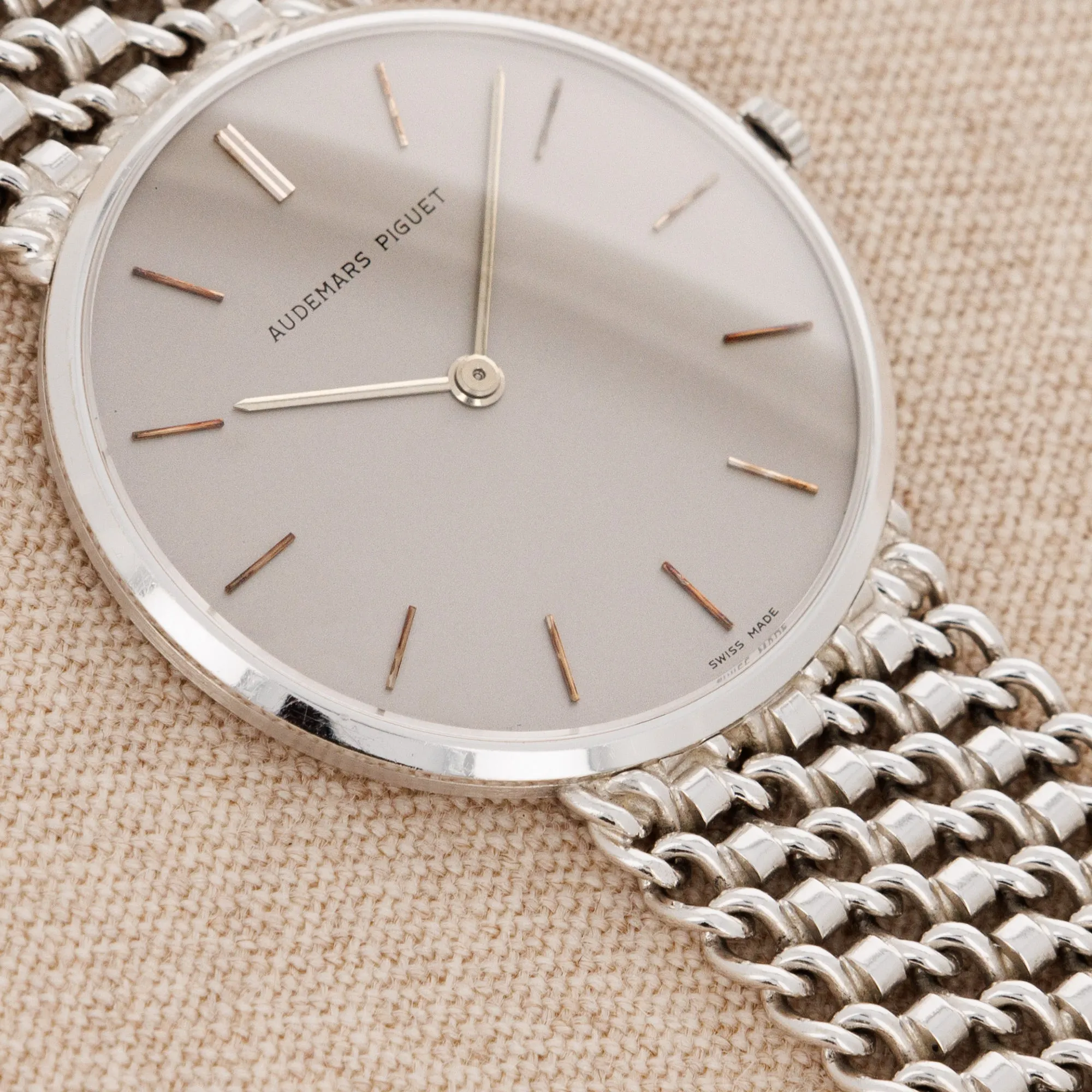 Audemars Piguet White Gold Link Bracelet Watch
