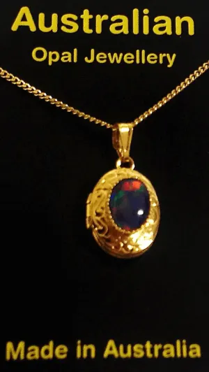 Australian Opal Jewellery Neclace Oval Locket click here to add to cart
