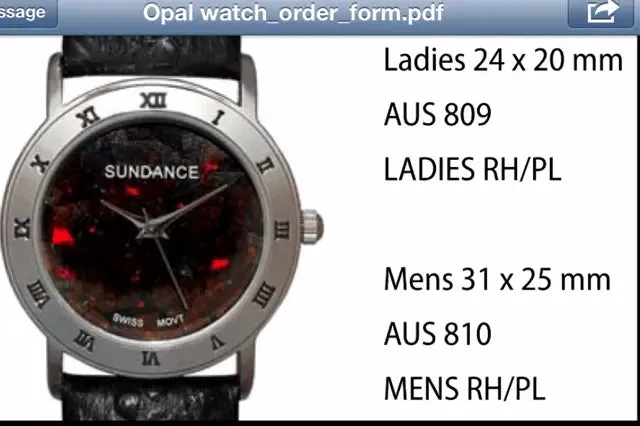Australian "Boulder" Opal Watches style 809 Ladies RH/PL 24 x 20 mm