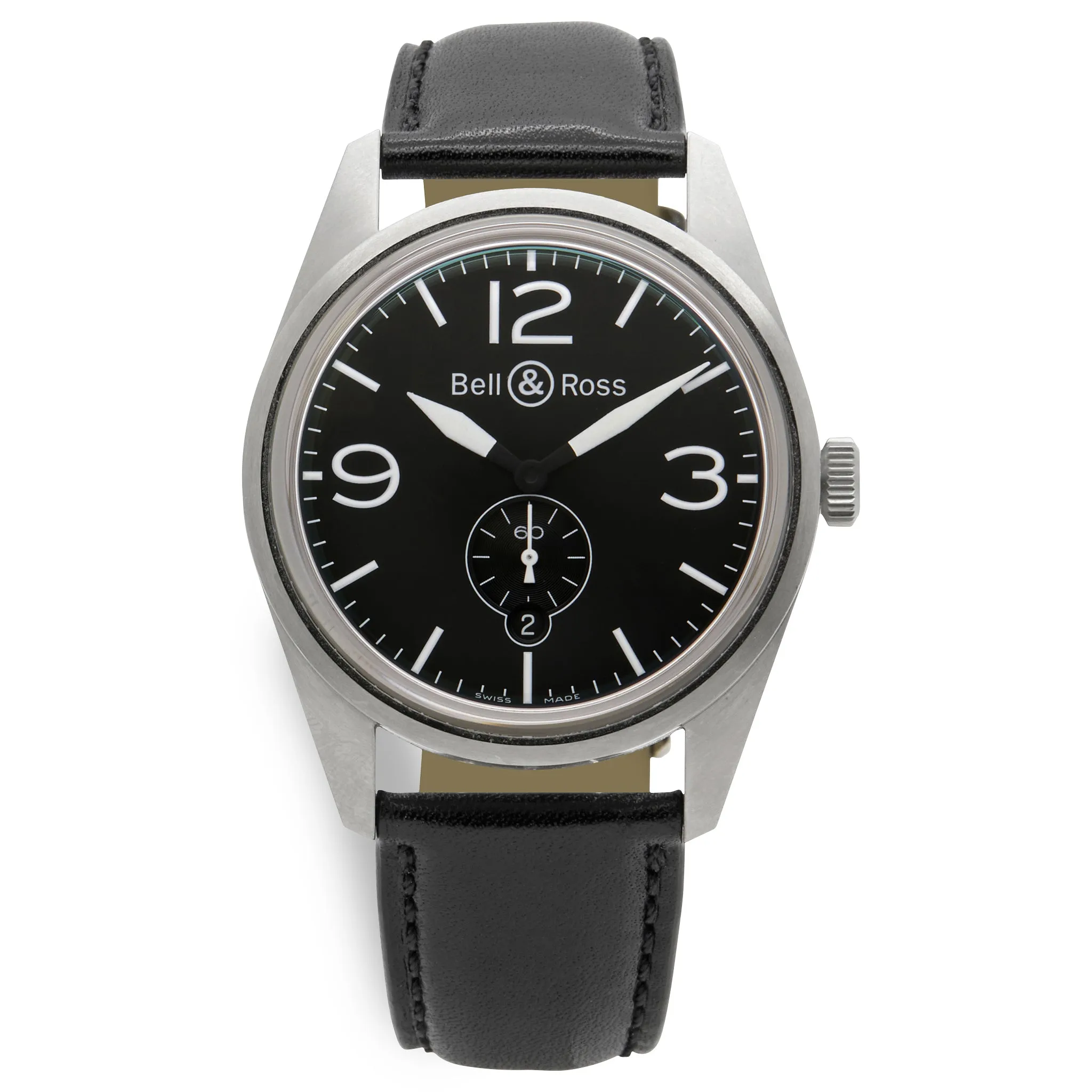 Bell & Ross Vintage BRV123-BL-ST-SCA Black Dial Automatic Men's Watch