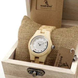 BOBO BIRD Brand 35mm Women bamboo Wristwatches