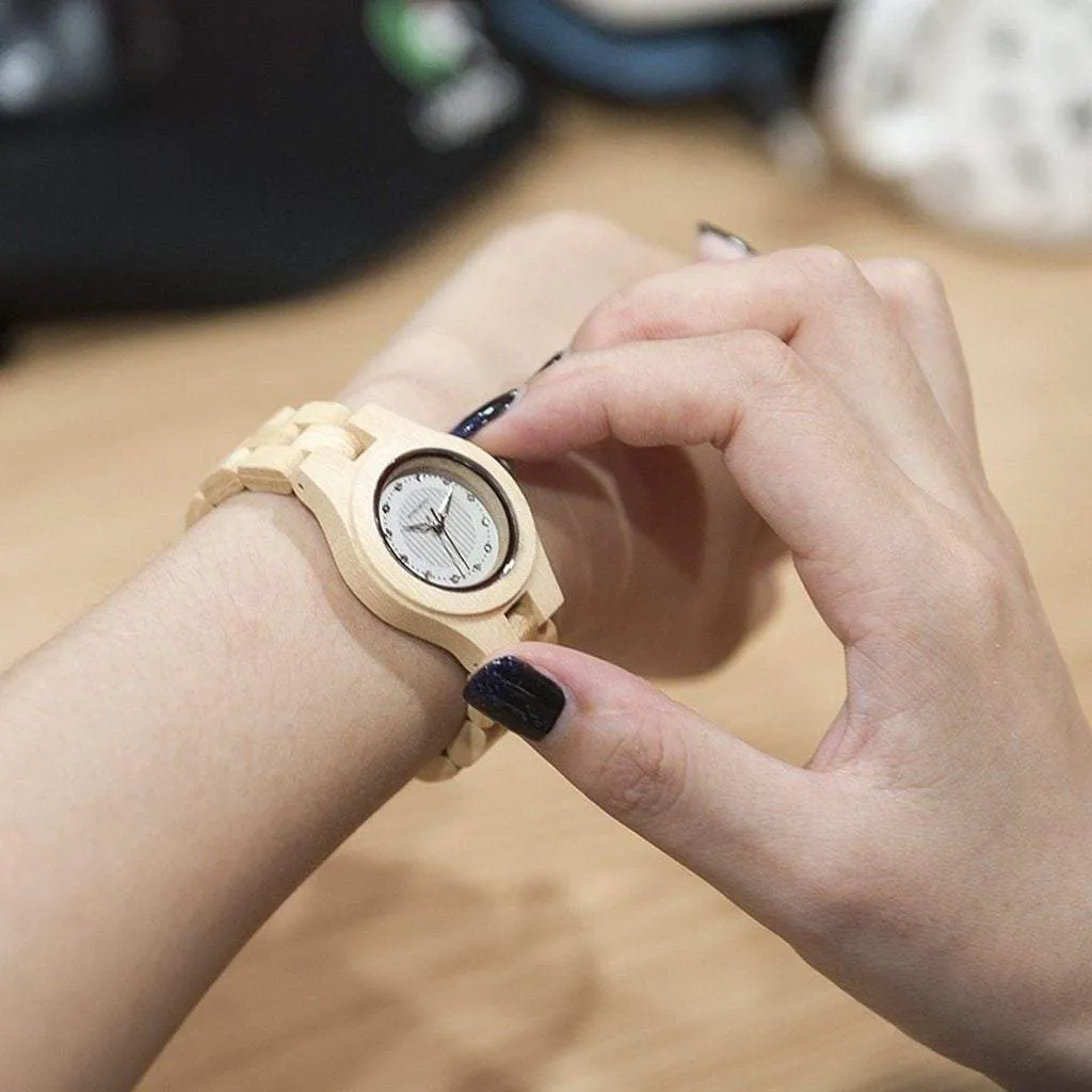 BOBO BIRD Brand 35mm Women bamboo Wristwatches