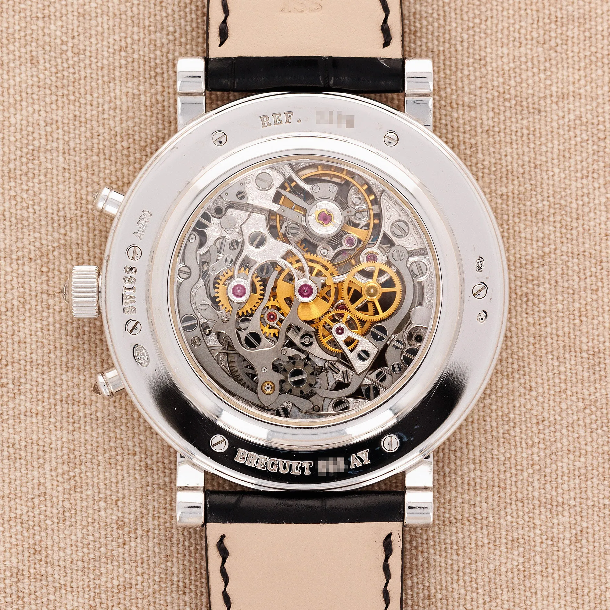 Breguet White Gold Chronograph Skeleton Diamond Watch Ref. 5238