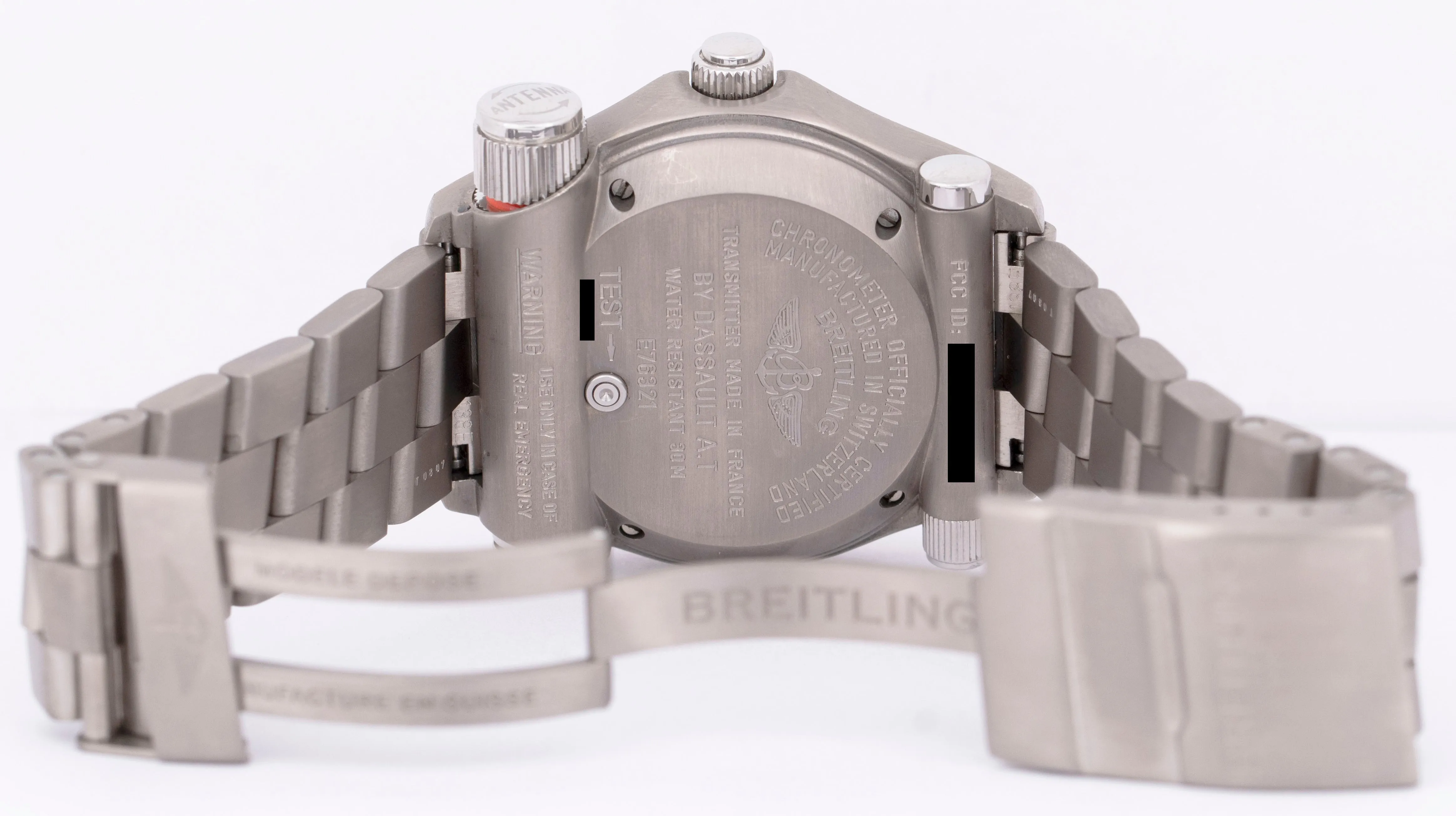 Breitling Emergency Chronograph Black Titanium Quartz 43mm E76321 Watch