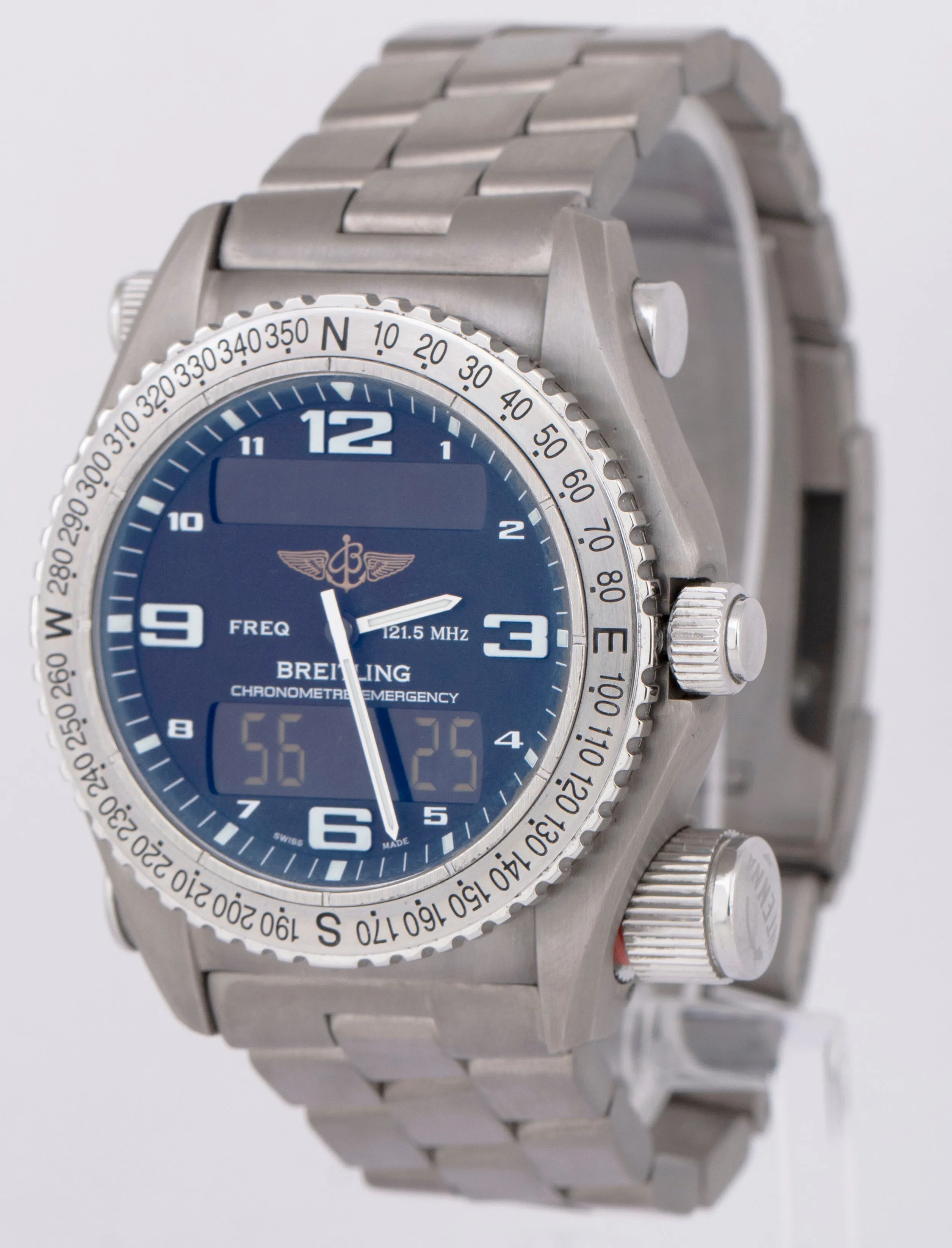 Breitling Emergency Chronograph Black Titanium Quartz 43mm E76321 Watch