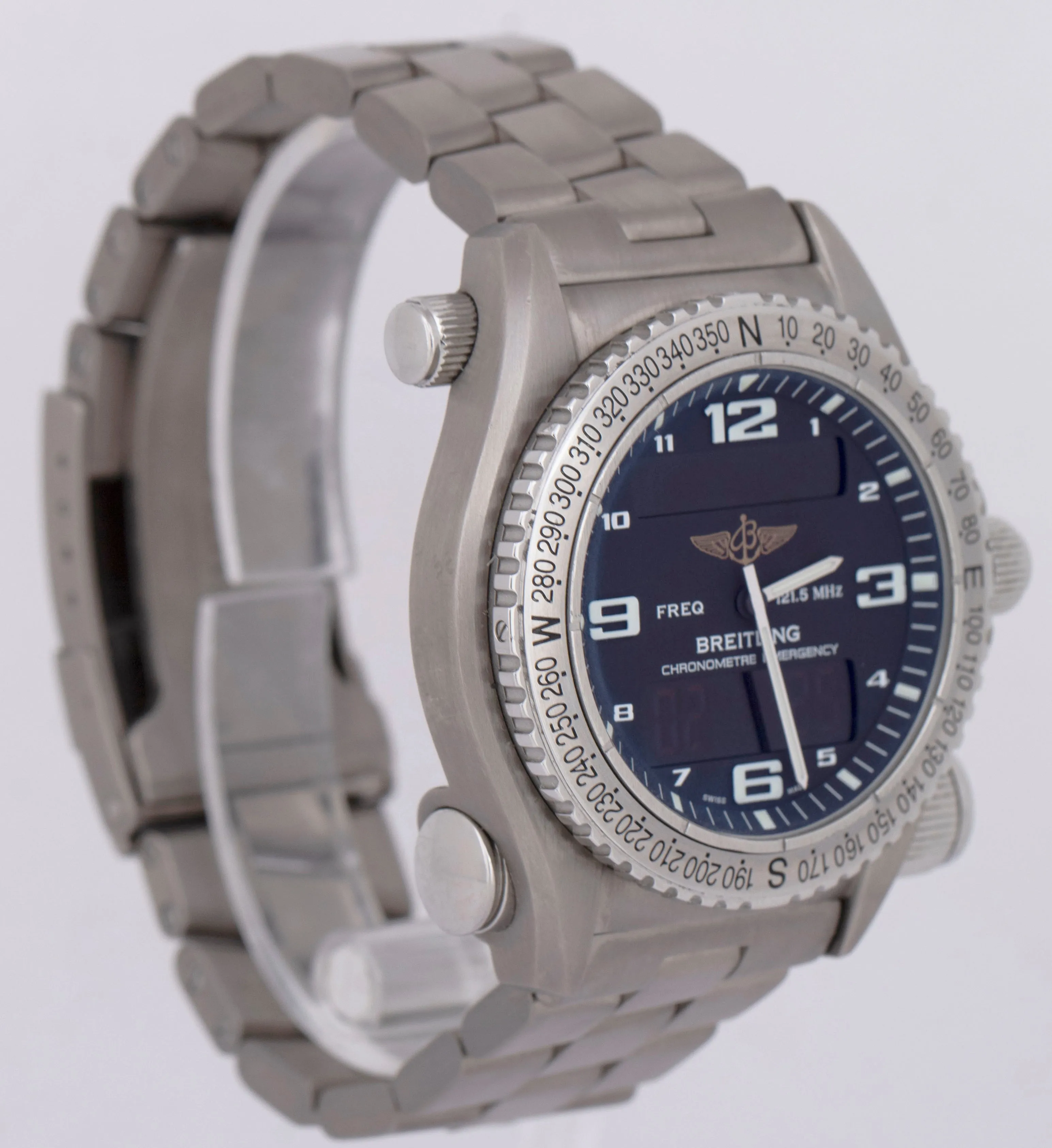 Breitling Emergency Chronograph Black Titanium Quartz 43mm E76321 Watch