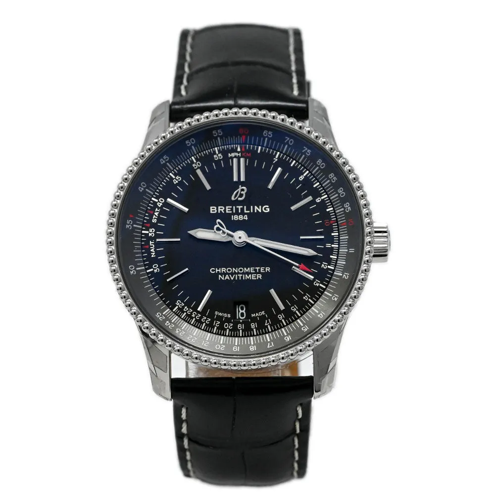 Breitling Navitimer Stainless Steel 38mm Black Stick Dial Watch Reference #: A17325