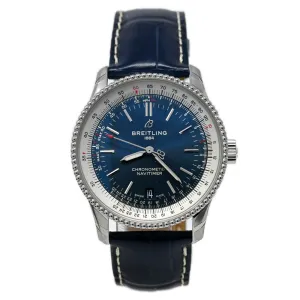 Breitling Navitimer Stainless Steel 38mm Blue Stick Dial Watch Reference #: A17325