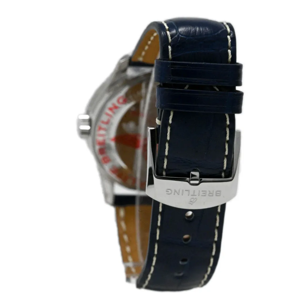 Breitling Navitimer Stainless Steel 38mm Blue Stick Dial Watch Reference #: A17325