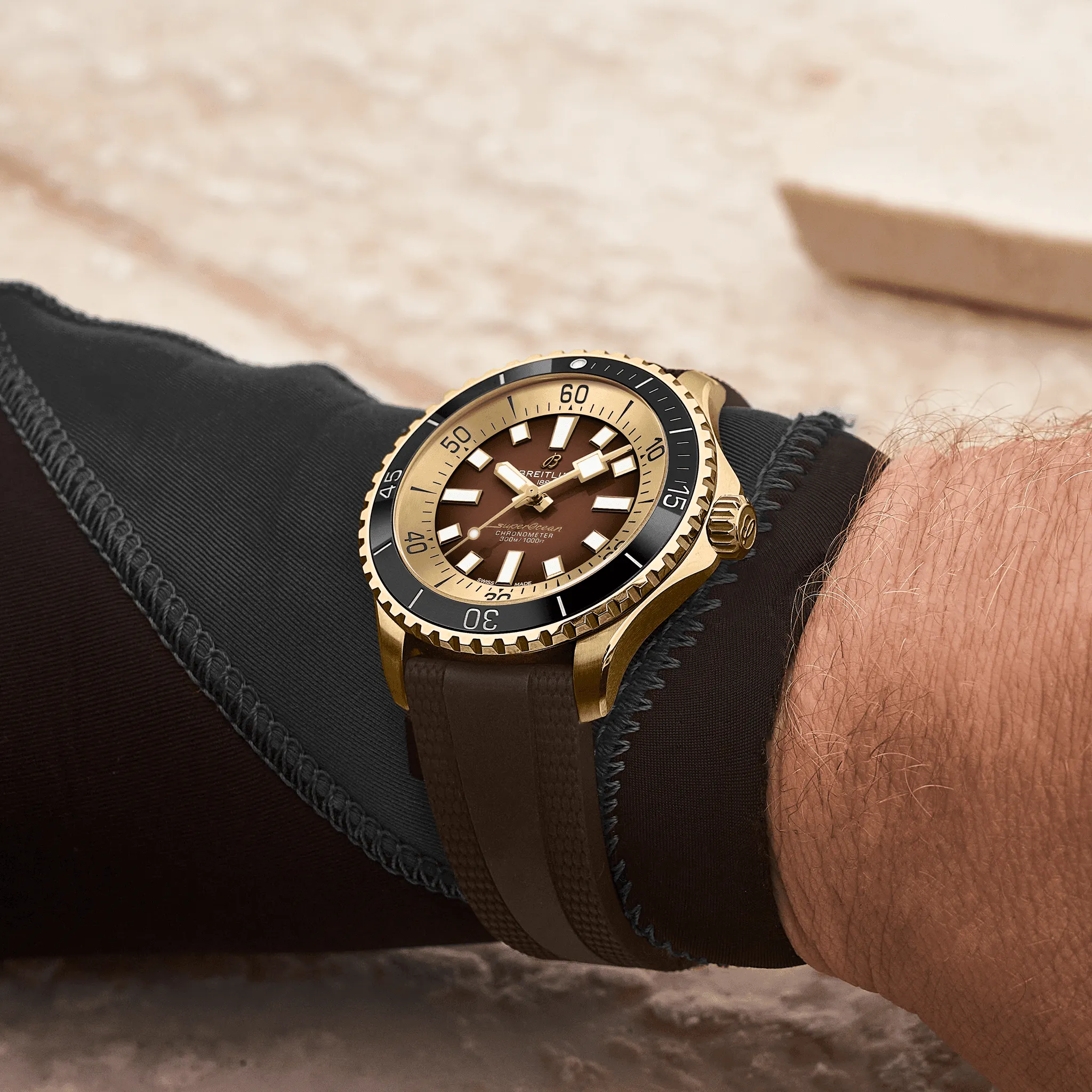 Breitling Superocean Bronze On Rubber Watch, 44mm