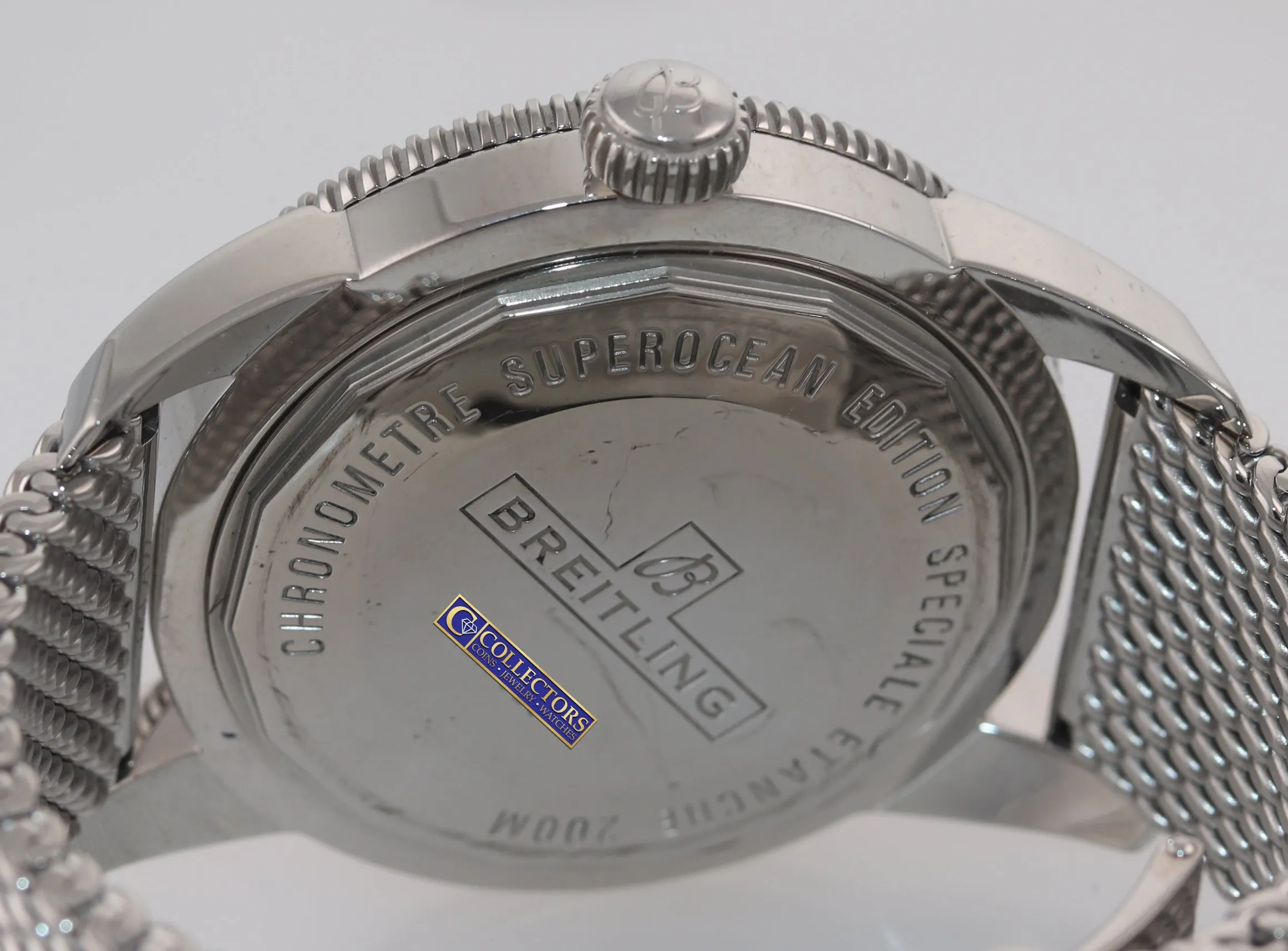Breitling SuperOcean Heritage 46 A17320 Blue Ivory Dial Date 46mm Steel Watch