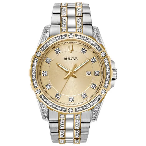 Bulova Dress/Classic Crystal Mens Watch Stainless Steel