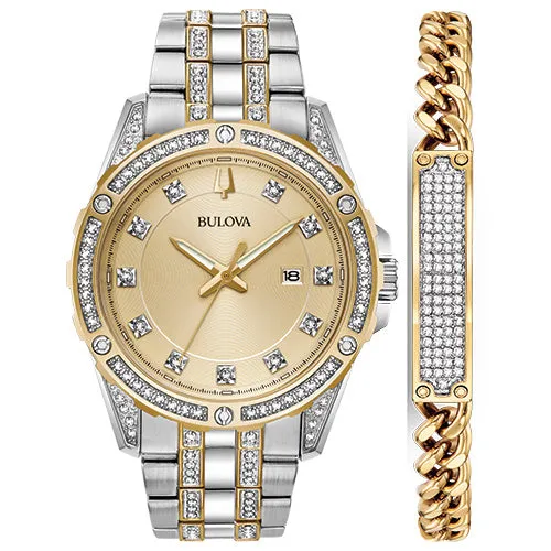 Bulova Dress/Classic Crystal Mens Watch Stainless Steel