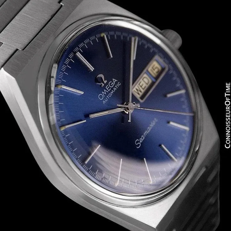 c. 1979 Omega Seamaster Vintage Mens Bracelet Watch, Automatic, Day Date - Stainless Steel