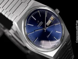 c. 1979 Omega Seamaster Vintage Mens Bracelet Watch, Automatic, Day Date - Stainless Steel