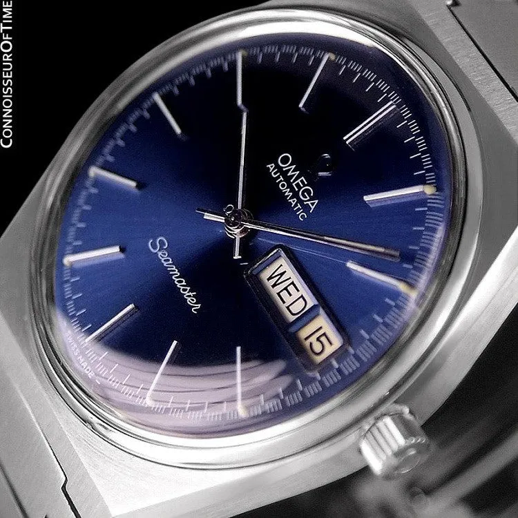 c. 1979 Omega Seamaster Vintage Mens Bracelet Watch, Automatic, Day Date - Stainless Steel