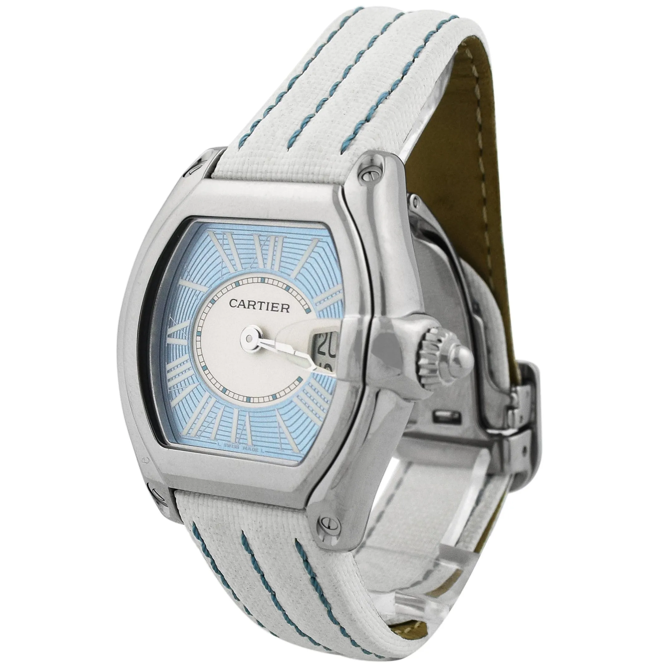 Cartier Ladys Roadster Stainless Steel 31mm Blue Roman Dial Watch Reference #: W62053V3