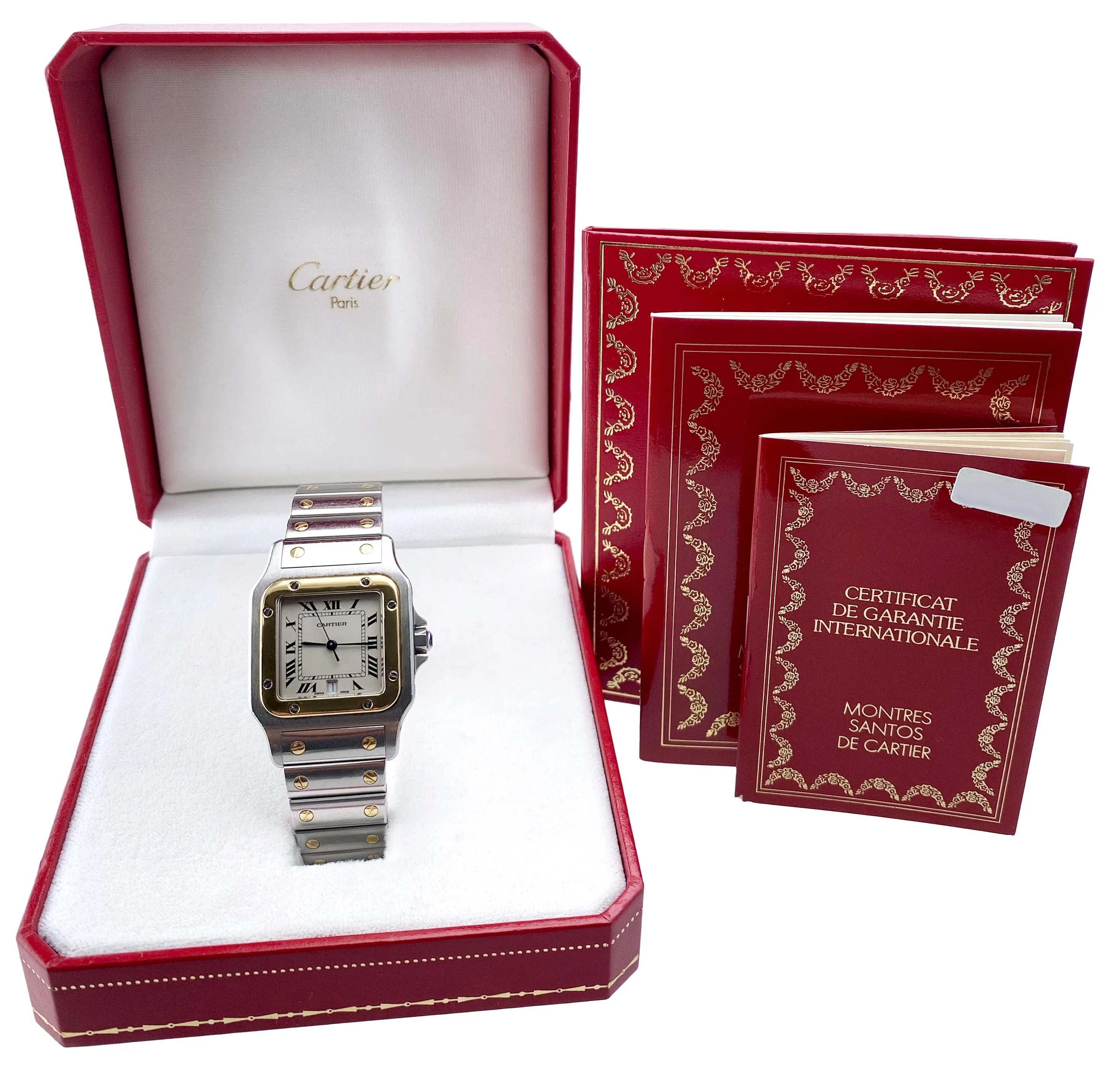 Cartier Santos Galbee W20011C4 187901 Two Tone Watch Box Papers