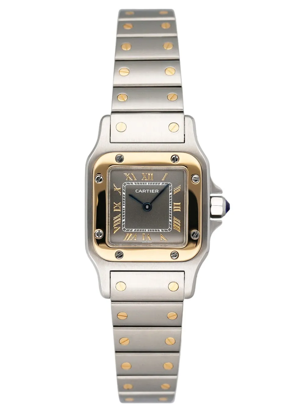 Cartier Santos Galbee W20031C4 Slate Dial Two Tone Ladies Watch