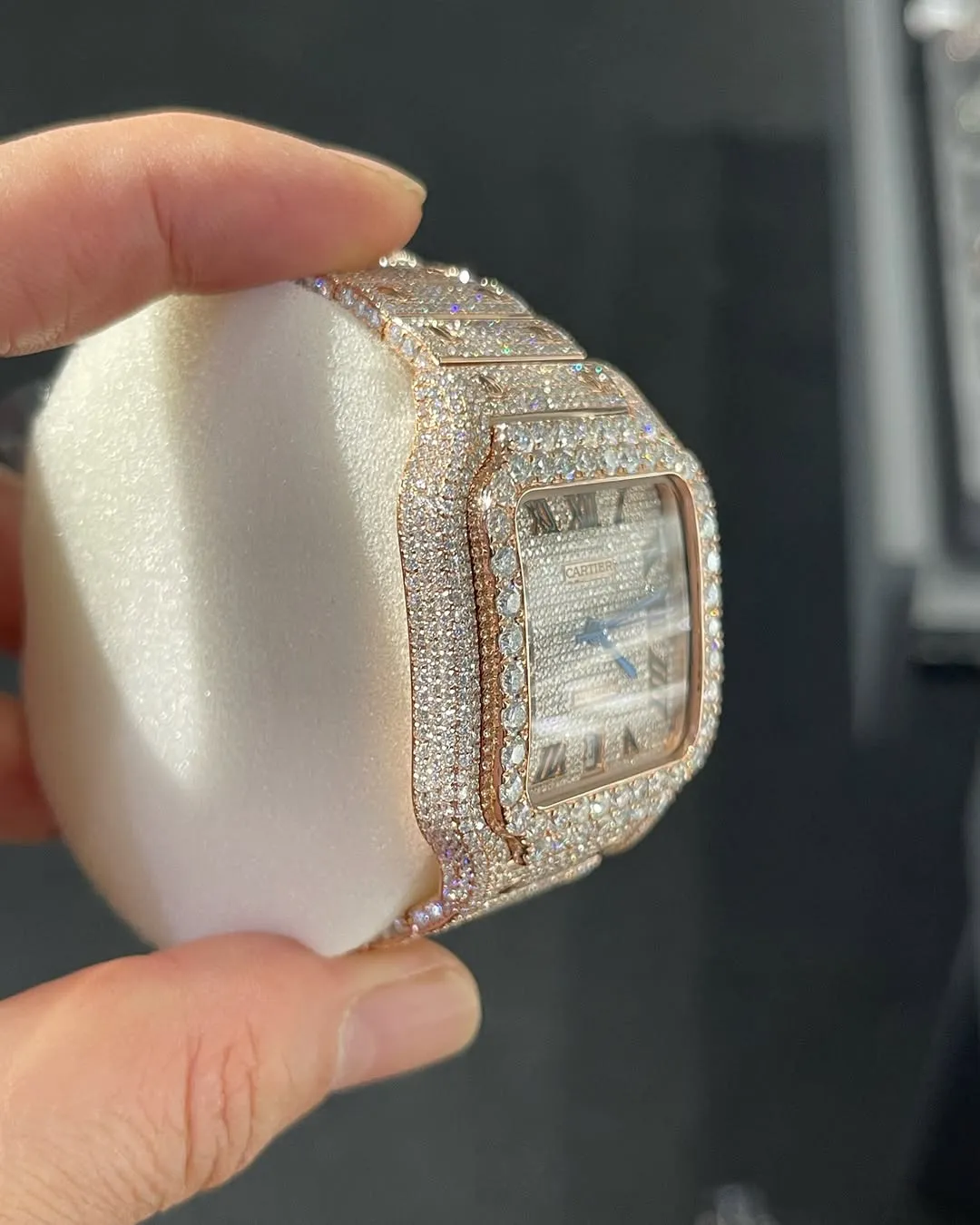 Cartier Santos Moissanite Diamond Watch | Moissanite watch | diamond watch | W 278