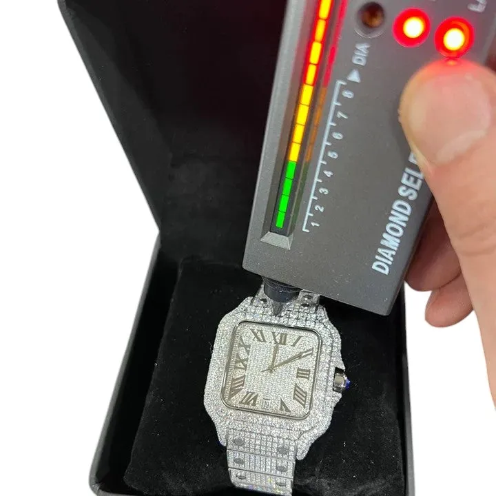 Cartier Santos Moissanite Diamond Watch | Moissanite watch | diamond watch | W 278