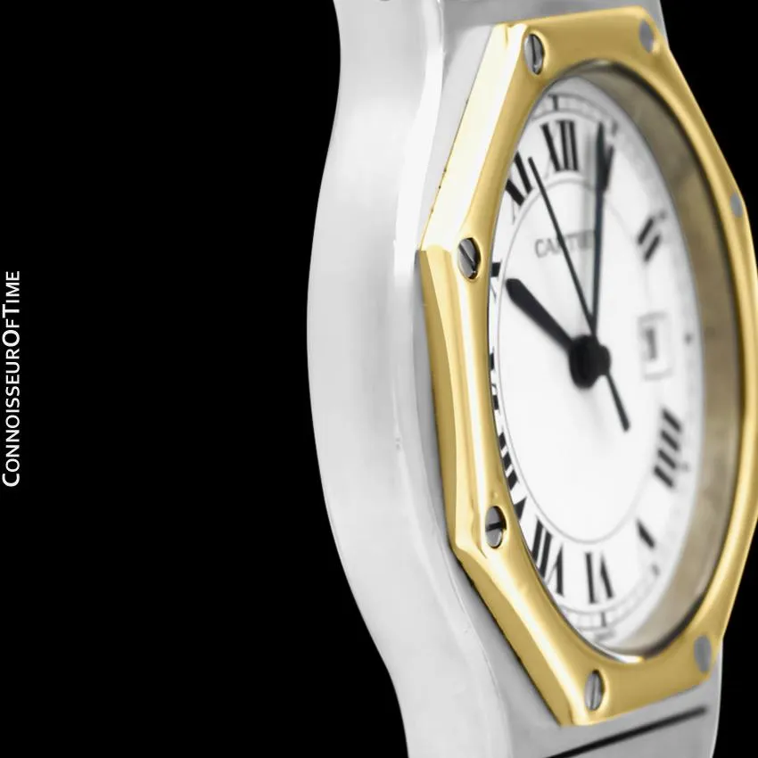 Cartier Santos Octagon Mens Unisex Watch, Automatic - Stainless Steel & 18K Gold