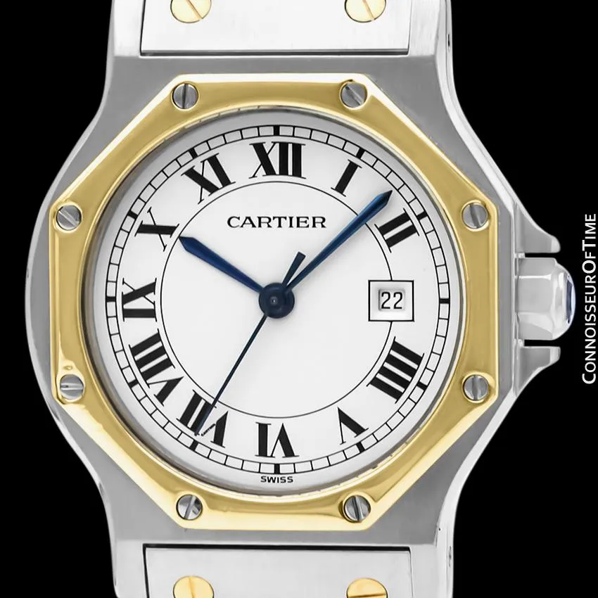 Cartier Santos Octagon Mens Unisex Watch, Automatic - Stainless Steel & 18K Gold