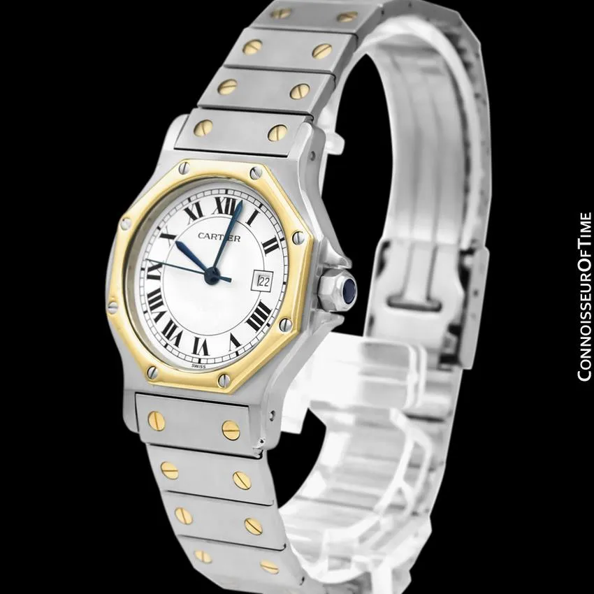 Cartier Santos Octagon Mens Unisex Watch, Automatic - Stainless Steel & 18K Gold