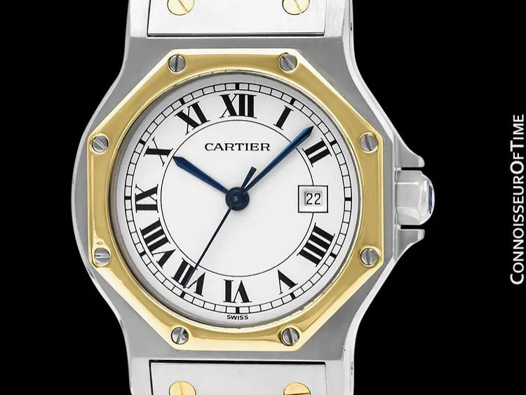 Cartier Santos Octagon Mens Unisex Watch, Automatic - Stainless Steel & 18K Gold