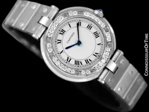 Cartier Santos Vendome Ladies Quartz Bracelet Watch - Stainless Steel & Diamonds