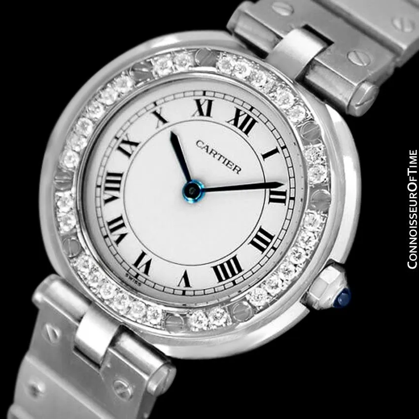 Cartier Santos Vendome Ladies Quartz Bracelet Watch - Stainless Steel & Diamonds