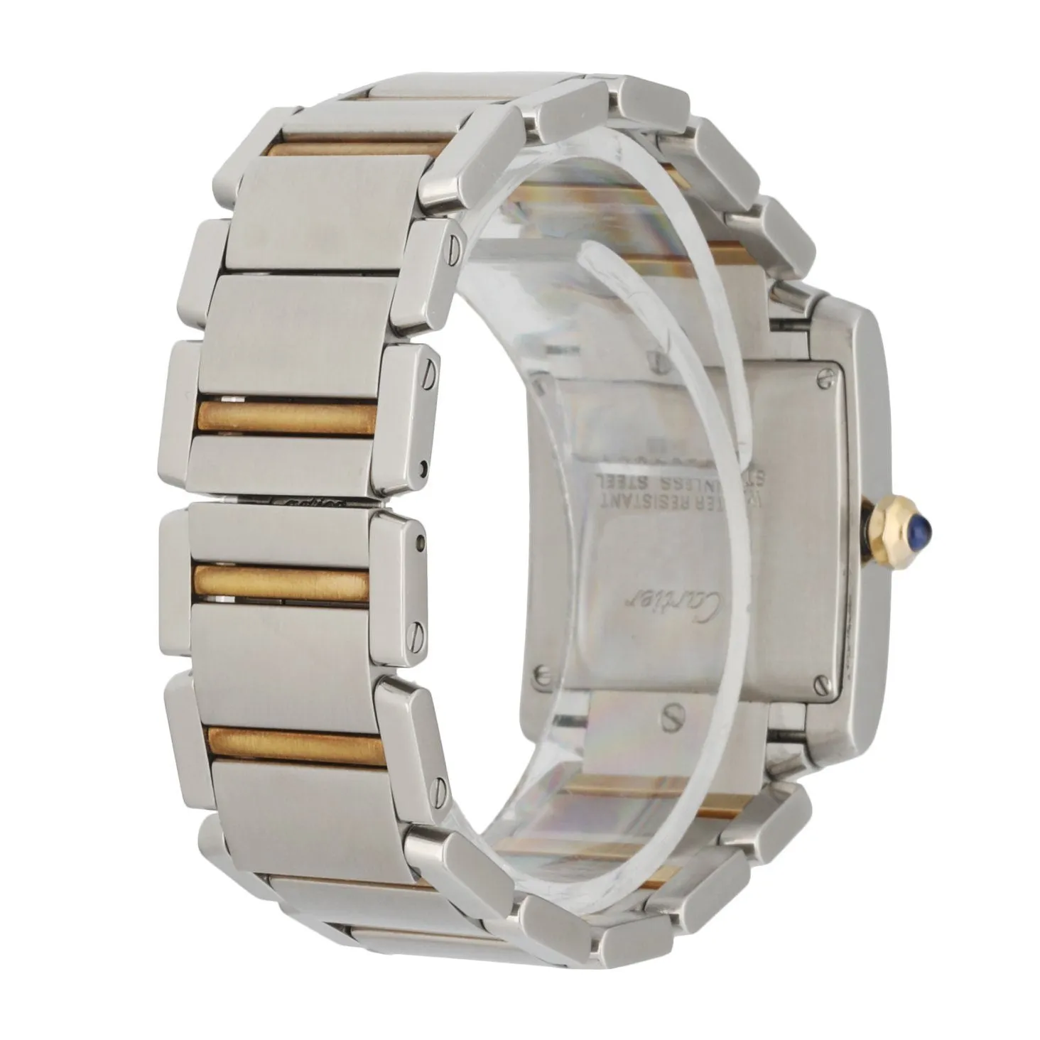 Cartier Tank Francaise 2465 Ladies Midsize Two Tone Watch Box Papers